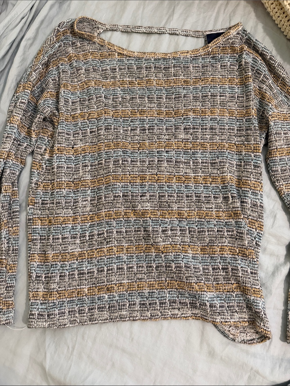 Daytrip Multicolor Off-the-Shoulder/knot back Knit Sweater